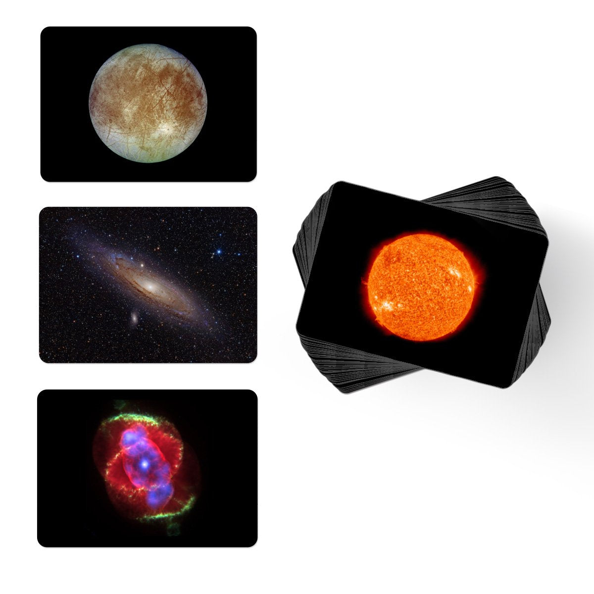 CARDDIA | Astronomical Objects STEM Educational Flashcards (Including Solar System Planets, Minor Planets, Satellites, Galaxies, Clusters, Nebulae...)