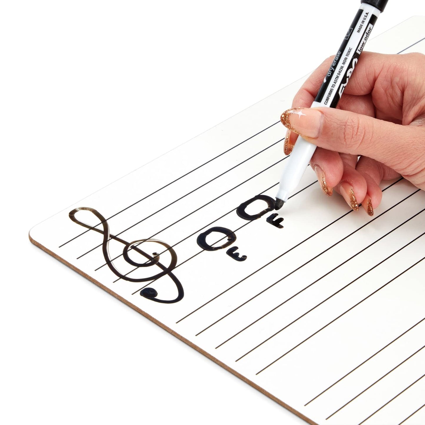 Bright Creations 12-Pack Classroom Music Staff Dry Erase Boards - 9 x 12 Inch Double-Sided Lapboards & Graph Whiteboard - Music Teaching Aids with Erasers