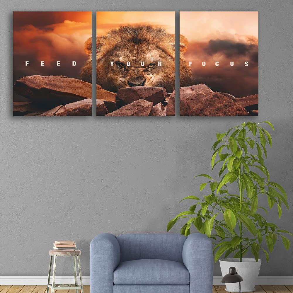 Inspirational Quotes Poster Framed Wall Art Motivational Canvas Painting Print Picture Wall Art Canvas Modern 3 Panels Canvas Prints Artwork for Home Office Decor Ready to Hang - 36" W x 16" H