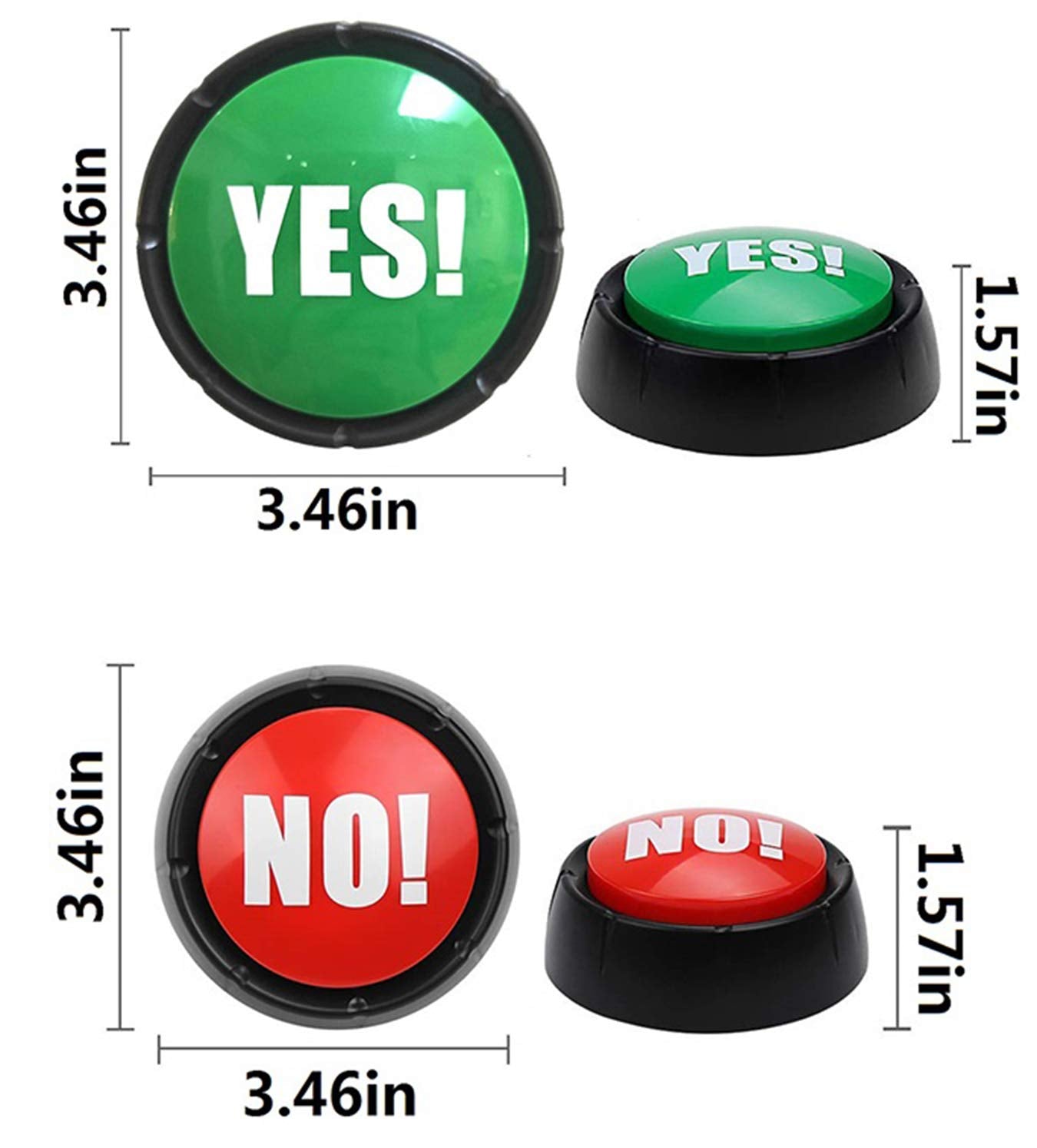 Joffreg NO Sound Button,Yes Sound Button,Pack of 2