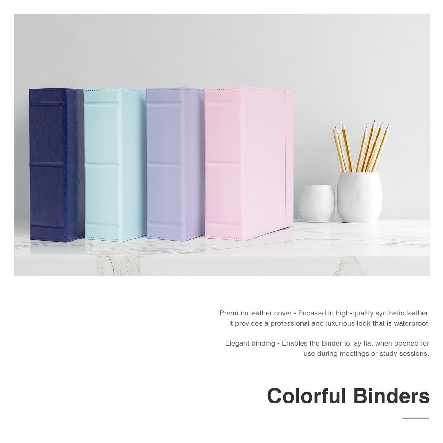 Ospelelf Leather Mini Binder A5 Vintage Hardcover 2 Inch Rings, Professional Small 3 Ring Binders Organizer Suitable for 5.5" x 8.5" Documents, Binder Dividers with Tabs, Pink