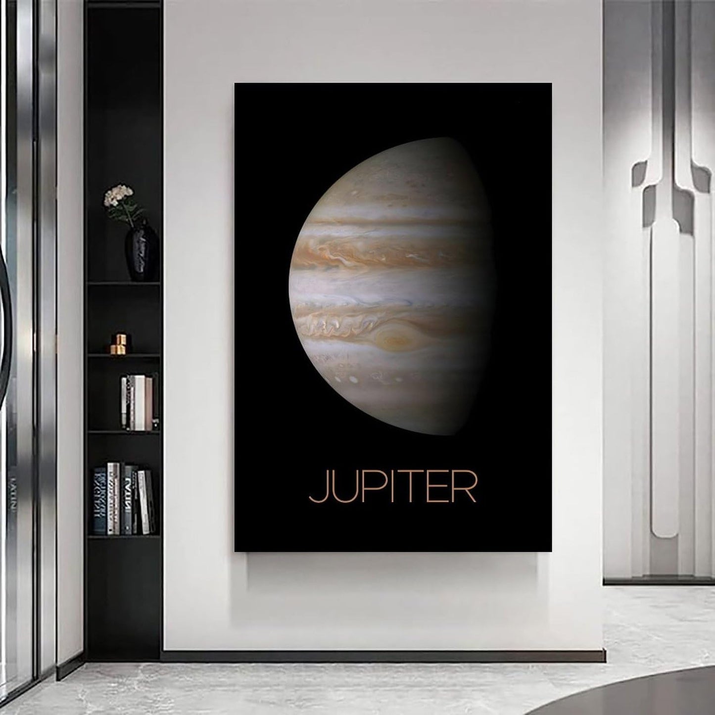 Solar System Planets Canvas Wall Art - Jupiter Planet Space Poster for Kids Room Bedroom Classroom, STEM Educational Astronomy Decor, Science Gift for Boys Girls, 12x18 Inch Framed
