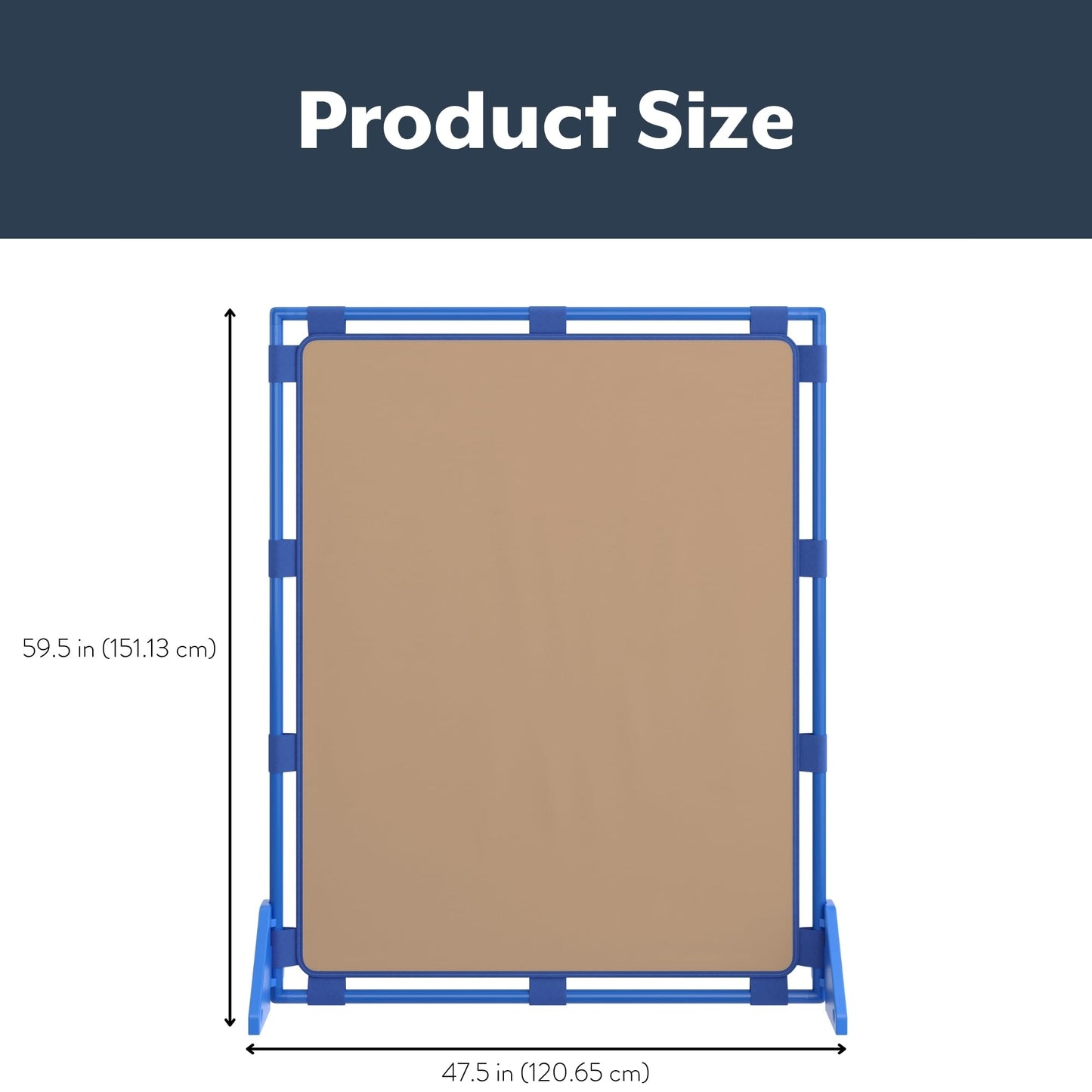 Children's Factory Big Screen PlayPanel, Kids Room Divider, Classroom Privacy Screen, Cantilever Feet Included, Almond