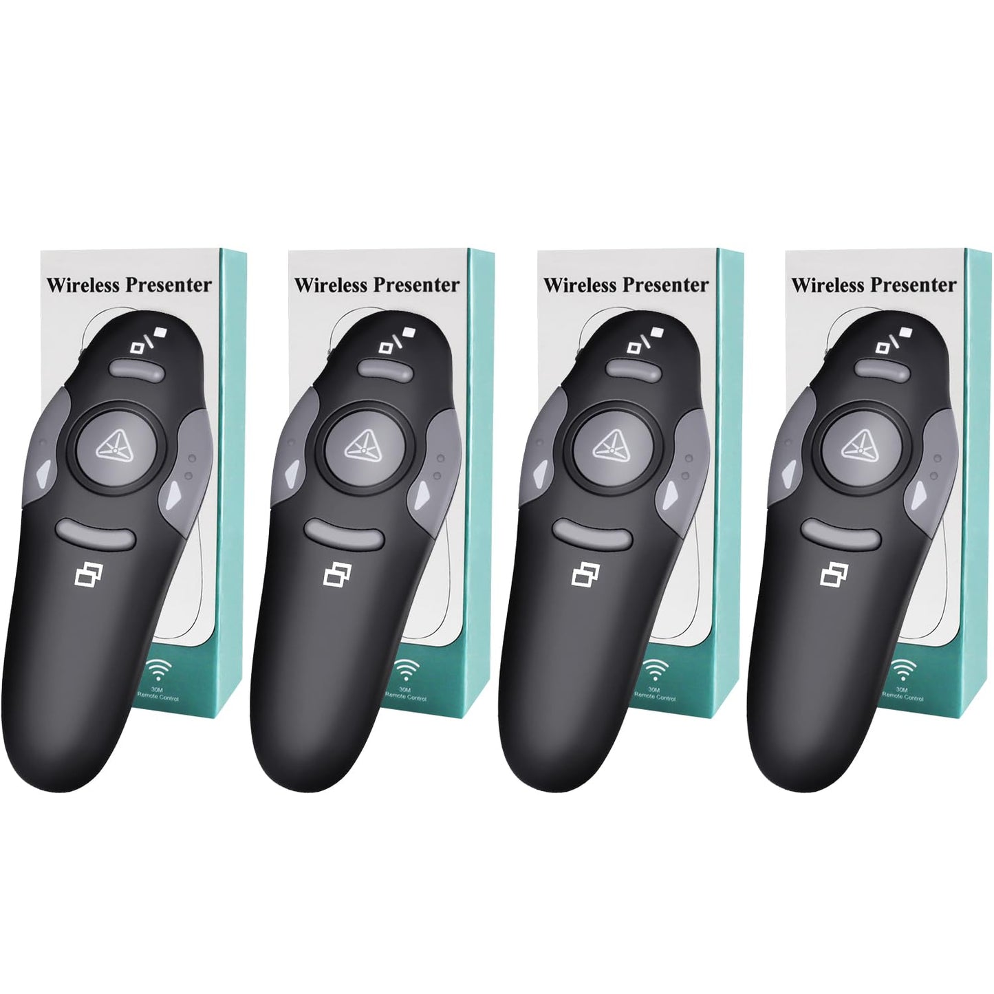 (4 Units) Wireless Presentation Clicker for PowerPoint, Wireless Presenter Remote with Laser Pointer Slide Clickers for Mac/Windows/Linux, Computer/Laptop, Google Slide/PPT/Keynote