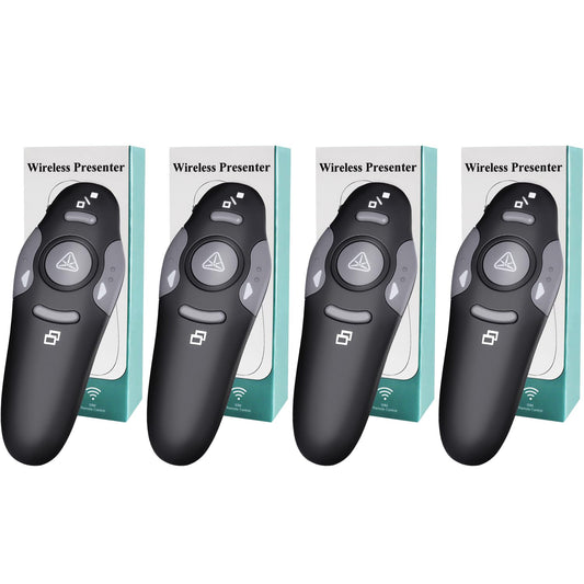 (4 Units) Wireless Presentation Clicker for PowerPoint, Wireless Presenter Remote with Laser Pointer Slide Clickers for Mac/Windows/Linux, Computer/Laptop, Google Slide/PPT/Keynote