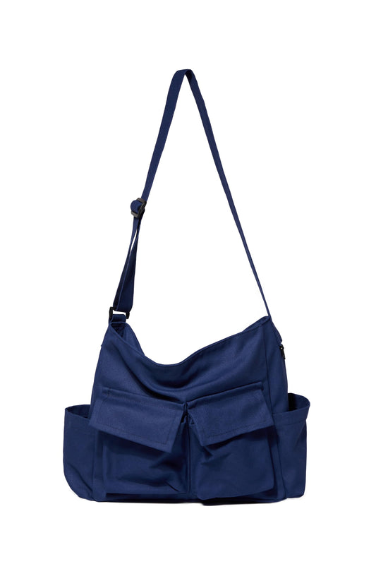 Canvas Messenger Bag Large Hobo Crossbody Bag with Multiple Pockets Casual Shoulder Tote Bag for Women and Men