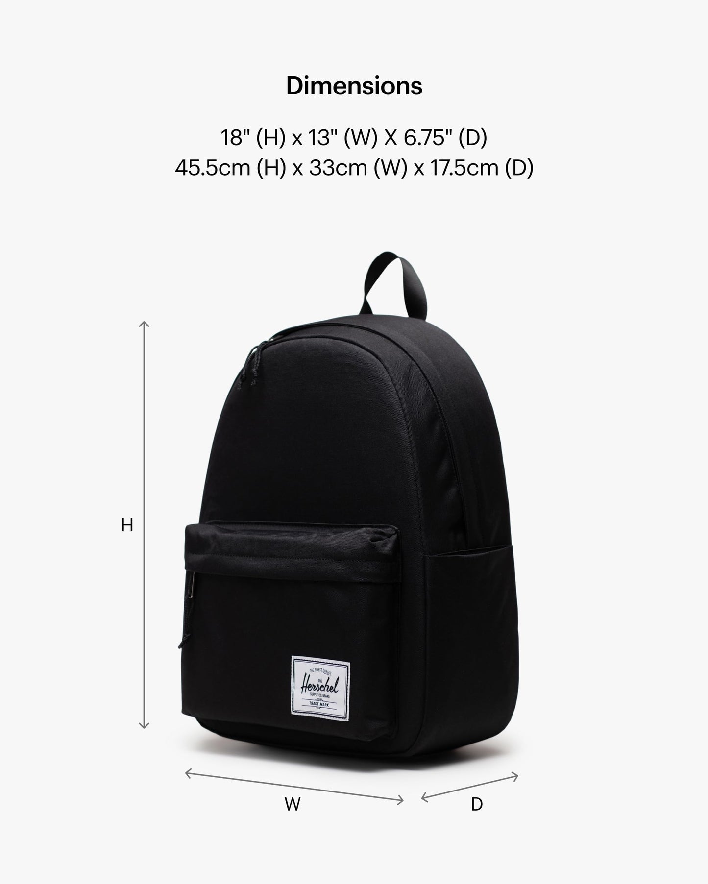 Herschel Classic Backpack, Black, Mod XL - 25L