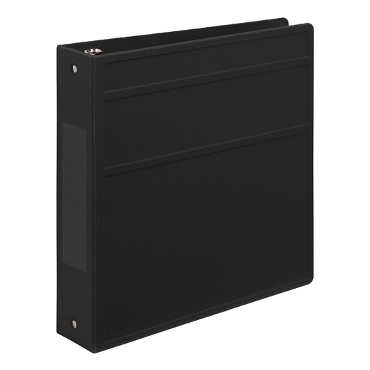Carstens 2-Inch Heavy Duty 3-Ring Binder - Side Opening, Black, Durable Plastic, Precision No-Gap Rings, Waterproof Covers, No Pockets, Holds 300 Letter-Sized Sheets, BPA-Free, Made in USA (5829-3R)