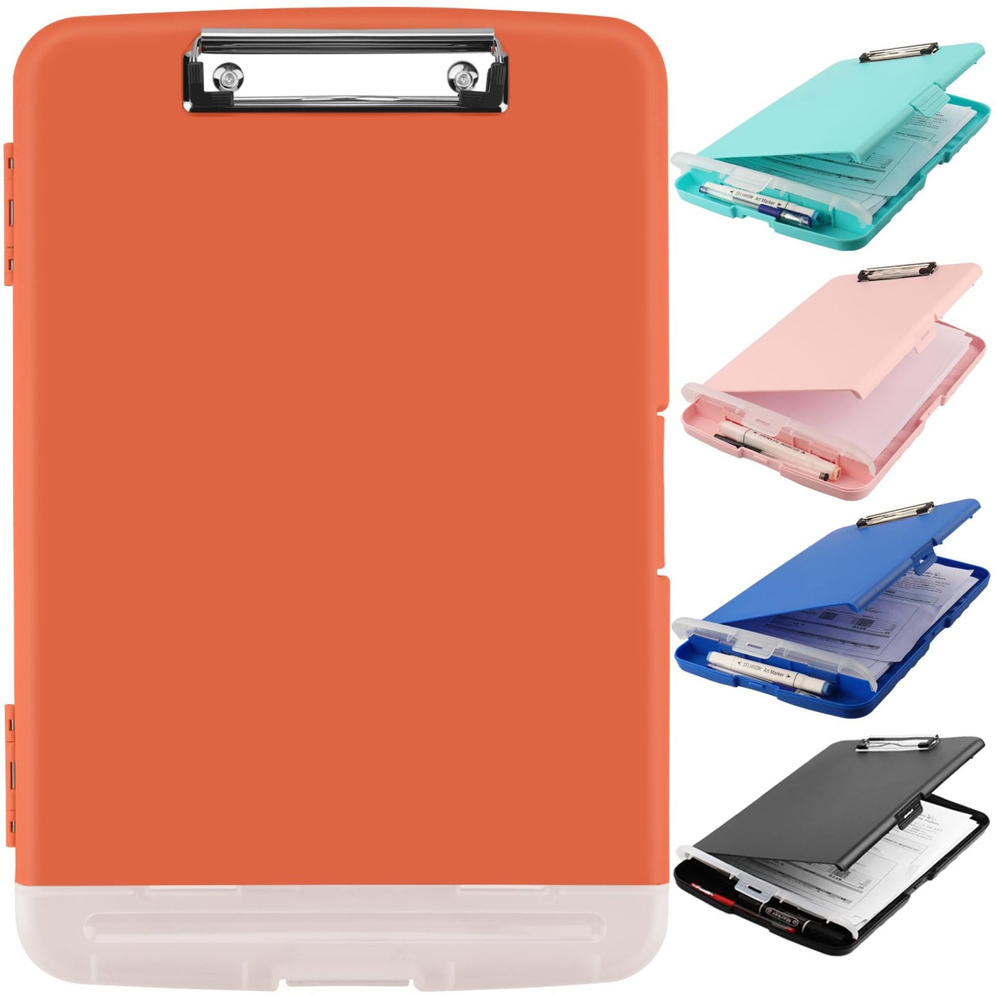 SFLHHDM Plastic Clipboard with Storage, High Capacity Clip Boards 8.5x11 with Storage, Heavy Duty Nursing Clipboards Folder, Cute Clipboard, Letter A4 Size Clipboards with Storage for Teachers, Nurse