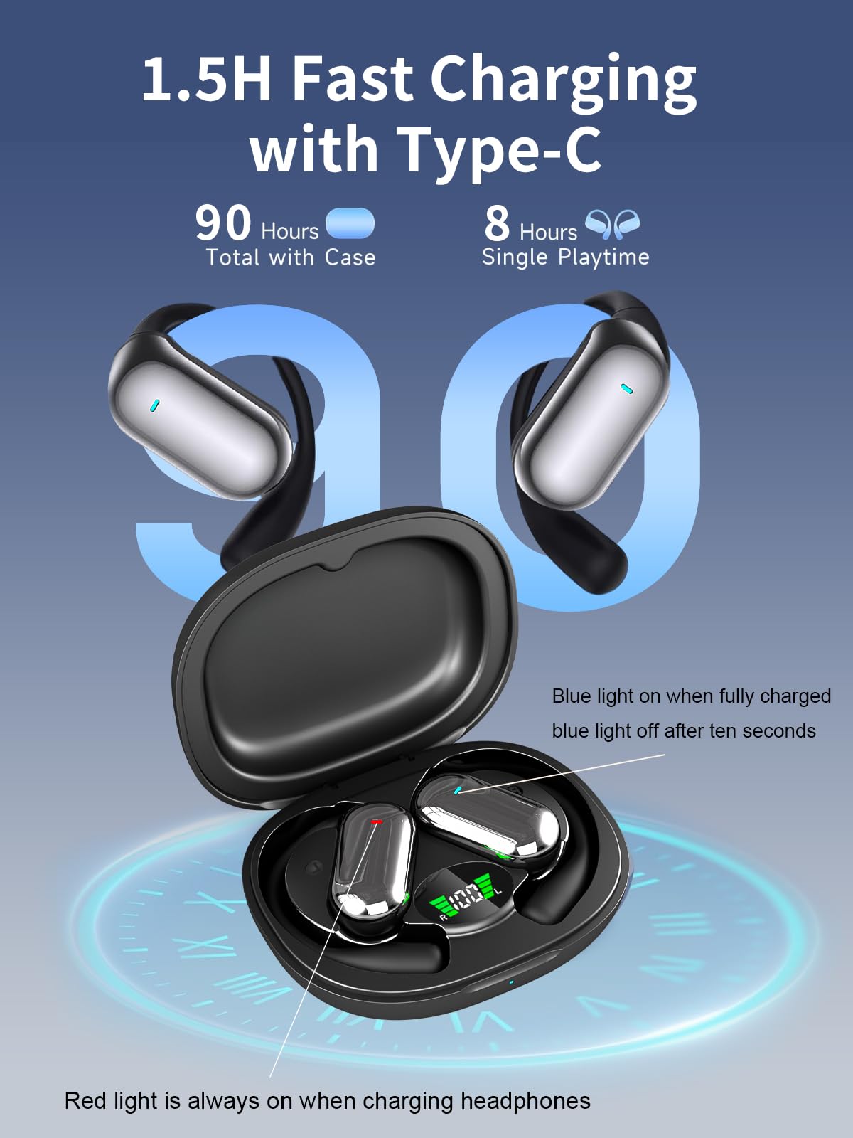 YETHKE 144 Languages AI Translation Earbuds, Bluetooth 5.4 Headphones Translator, 4-in-1 Smart Mode Touch Screen Real-Time Earphones Fit iOS and Android Devices, Ideal for Travel, Business, Learning