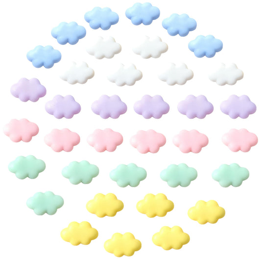 36-Piece Cute Resin Fridge Magnets Set - Colorful Kitchen Refrigerator Magnets for Home & Office, Whiteboard Magnetic Stickers for Photos, Notes, Memos, Shopping Lists (Cloud Series)