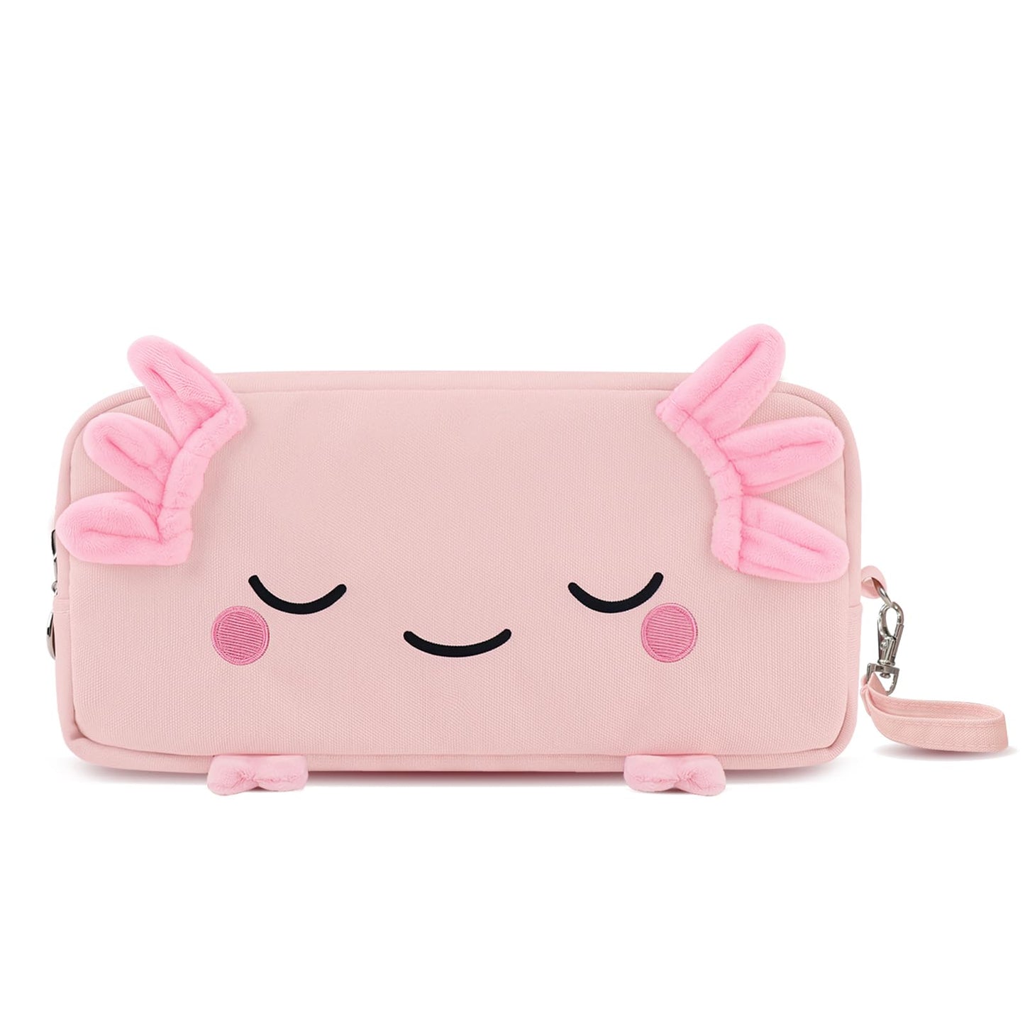 EHZYP Axolotl Pencil Case, Pencil Case For Girls Kids, Salamander Pen Box For School, Large Capacity Pen Pouch,School Supplies Bag for Kids (Pink)