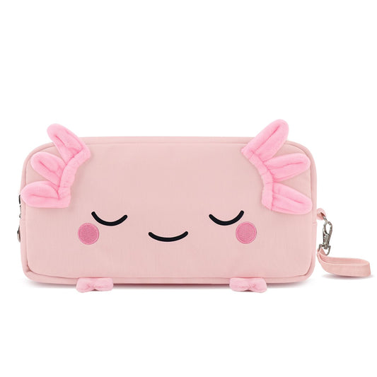 EHZYP Axolotl Pencil Case, Pencil Case For Girls Kids, Salamander Pen Box For School, Large Capacity Pen Pouch,School Supplies Bag for Kids (Pink)