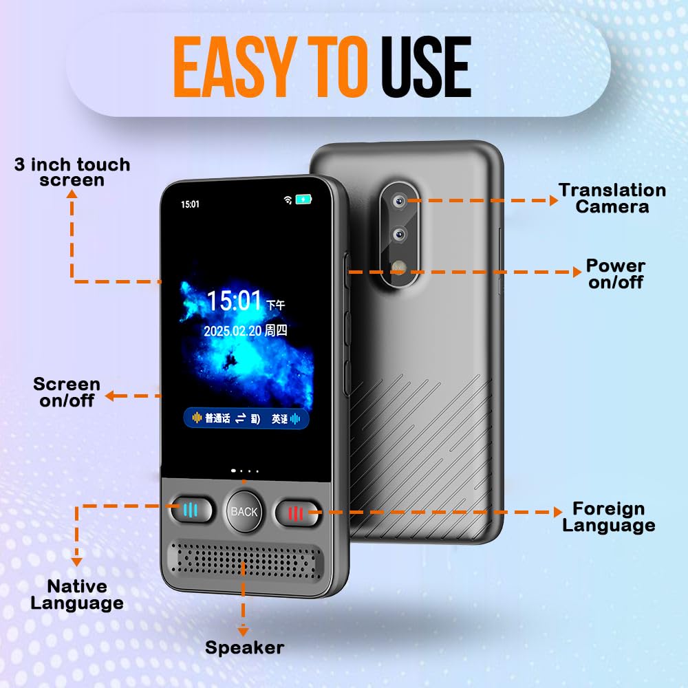 Language Translator Device, Voice/Text Bidirection Word Translator, 138 Languages Online/Offline Translator For business And Learning