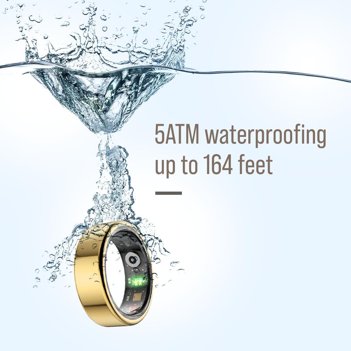 Herz P1 Smart Ring for Women & Men - (Size 9) 24/7 Health Metrics Fitness Ring, Tracks 20+ Biometrics, 6 Day Battery Life, Waterproof Stainless Steel, Free APP for iOS Android, No Subscription