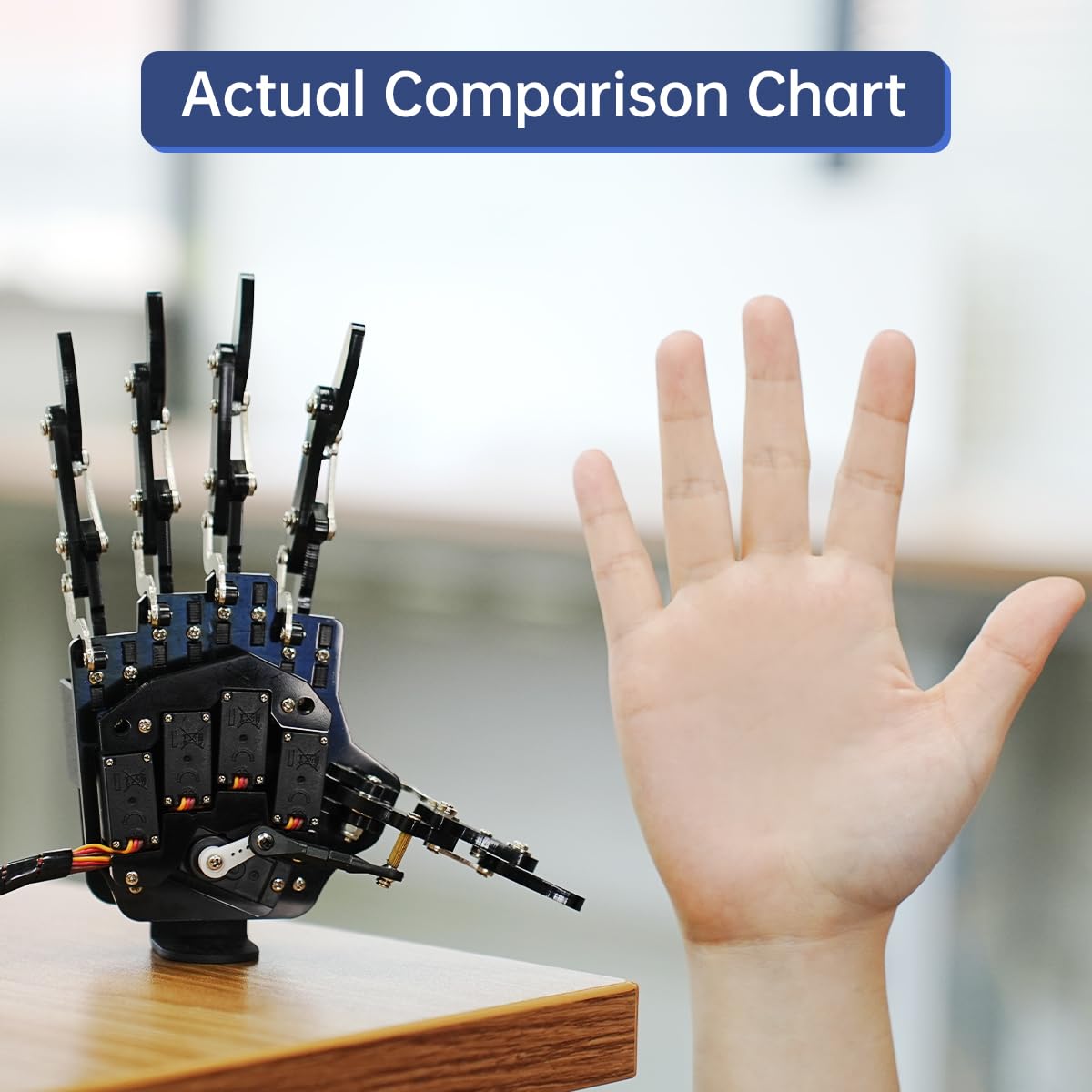Robot Hand Five Fingers Solely Movement Bionic Robot Mechanical Arm DIY, Left Hand