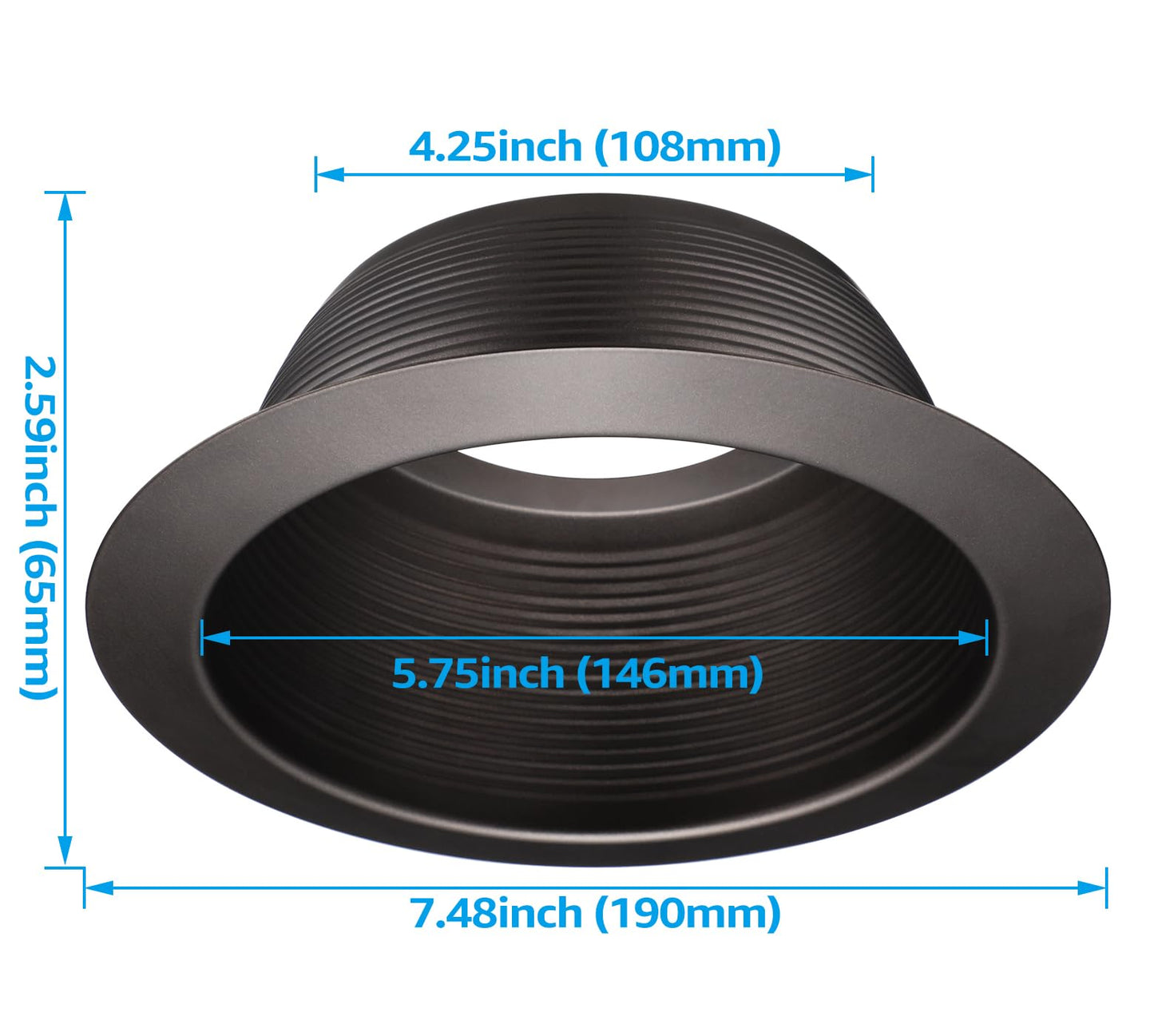 TORCHSTAR 6 Inch Integrated Can Light Trim, Oil Rubbed Bronze, Full Metal, Model 33139, for 6in Cans, Pack of 6