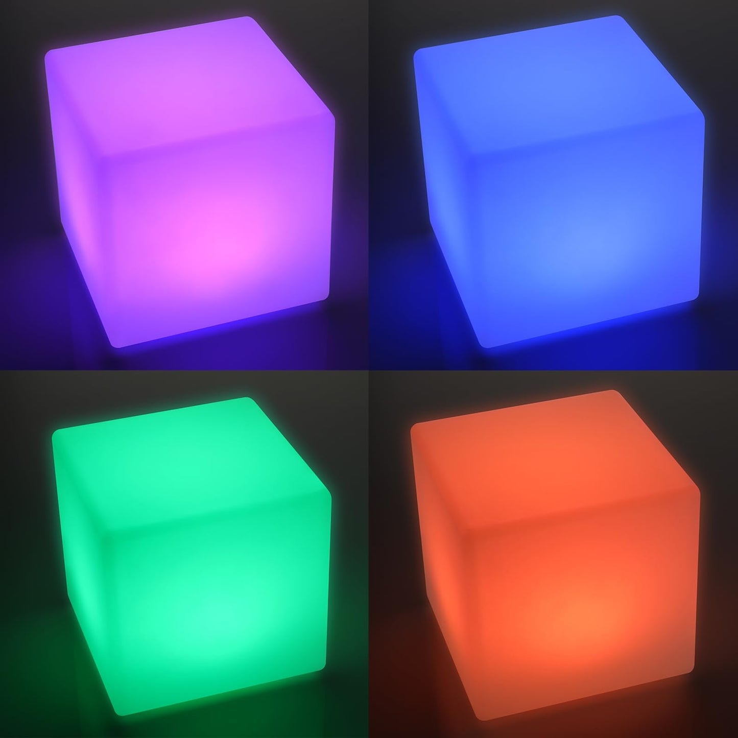 Frienda LED Mood Lamp - 4 Pcs Light Up Cubes, 16 Colors, Waterproof, 6 Inch, White, Model FR-Frienda-1180