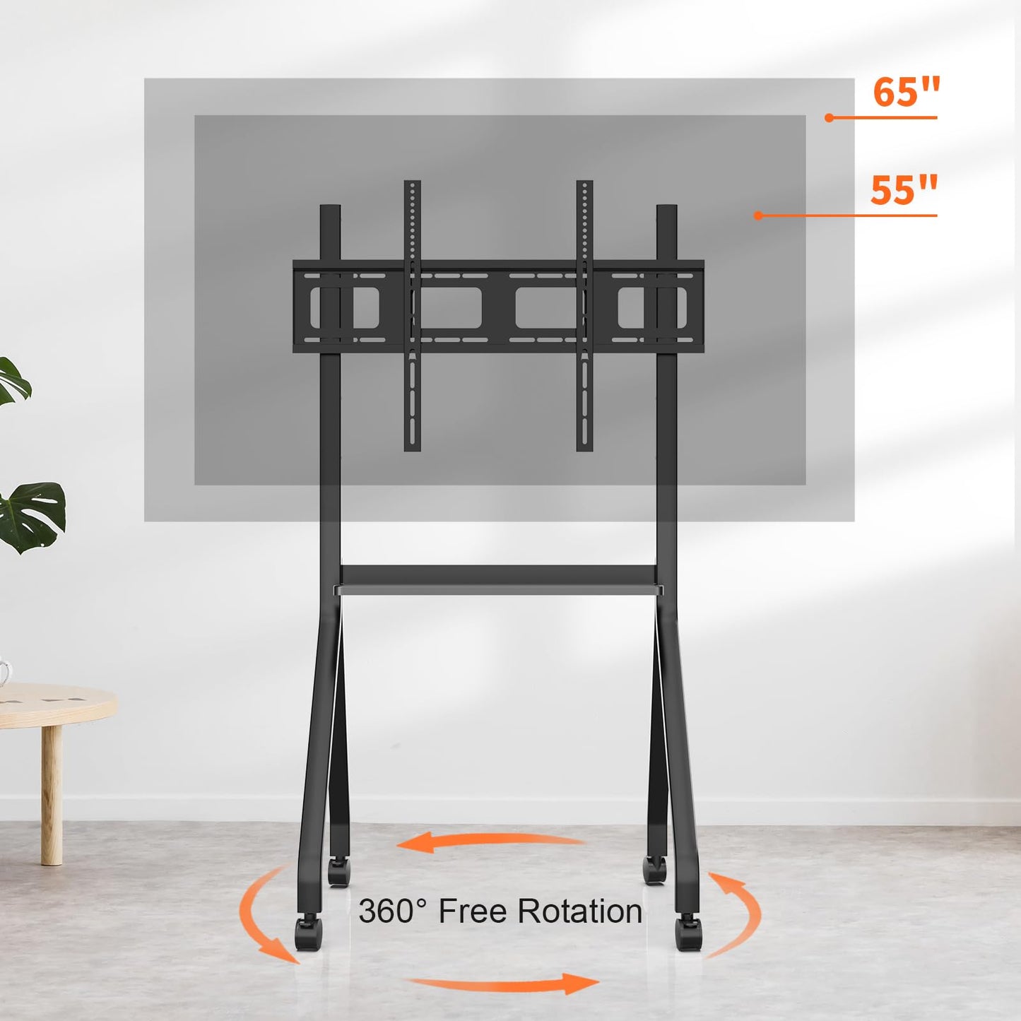 YCKJNB Smart Board Portable Stand with Four Lockable Wheels for Interactive Whiteboard 55-65 Inch, Home School Office