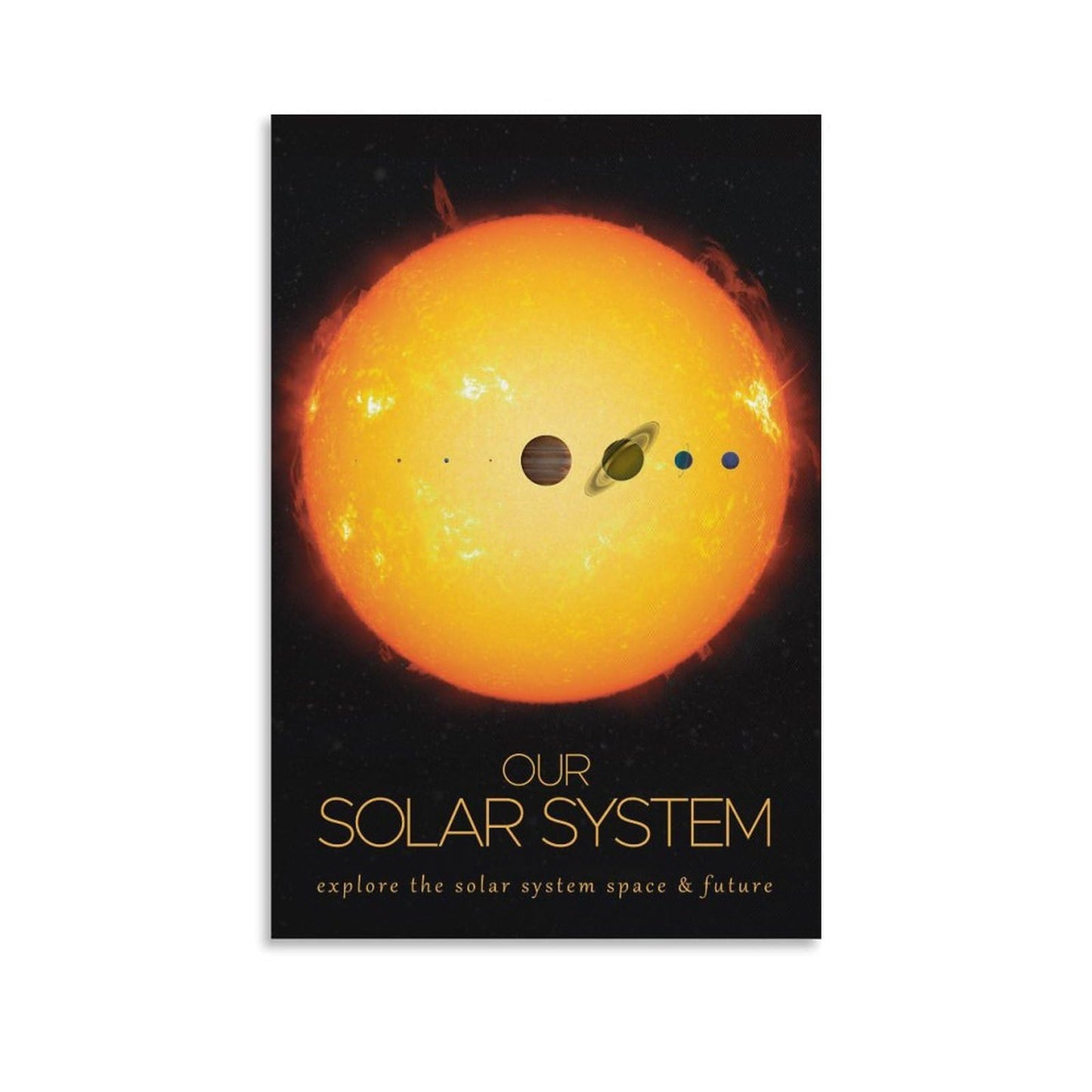 LGDSBHH Minimalist Our Solar System Canvas Wall Art - Educational Space Planet Poster - Science Classroom & Kids Bedroom Decor - 12x18 Inch (Unframed)