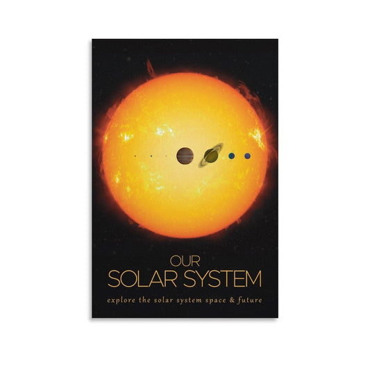 LGDSBHH Minimalist Our Solar System Canvas Wall Art - Educational Space Planet Poster - Science Classroom & Kids Bedroom Decor - 12x18 Inch (Unframed)