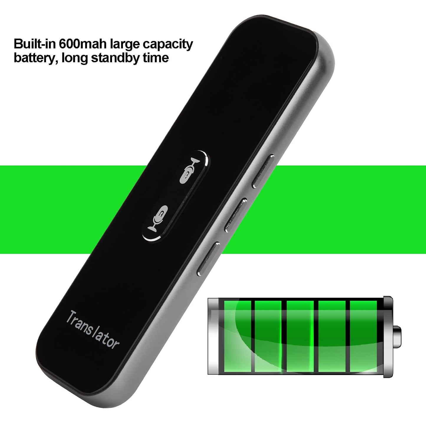 LOCADENCE Language Translator Device, Portable Instant Translator, Translator Intelligent Voice Bt Translator for Travel Business Learning (Black Gray)