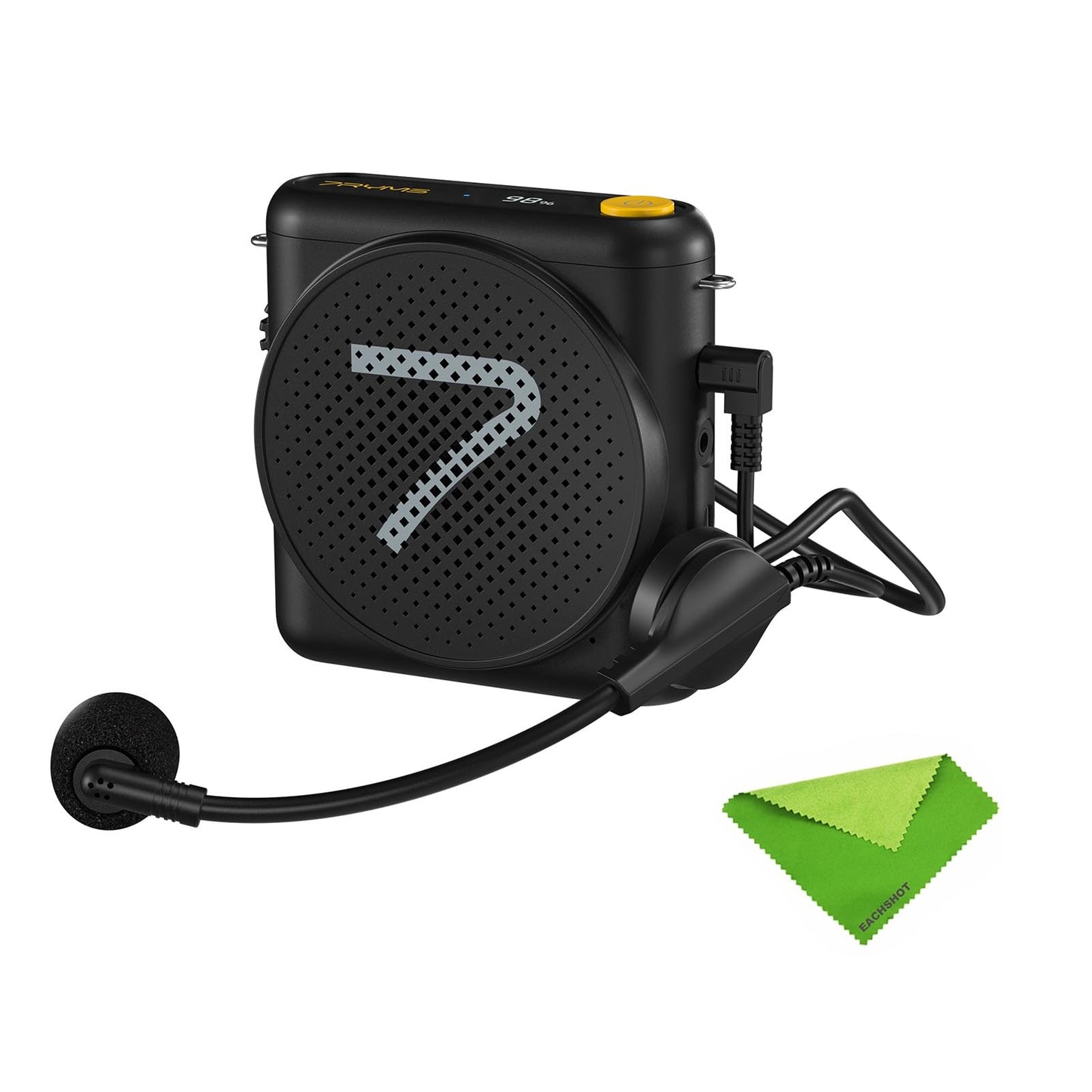 7RYMS WA1(SE) Portable Voice Amplifier for Teachers with Wired Headset Microphone,Mini Speaker Microphone for Classroom,Speech,Training Outdoor,Speaker Megaphone with Noise Canceling, 23H Workin-Black