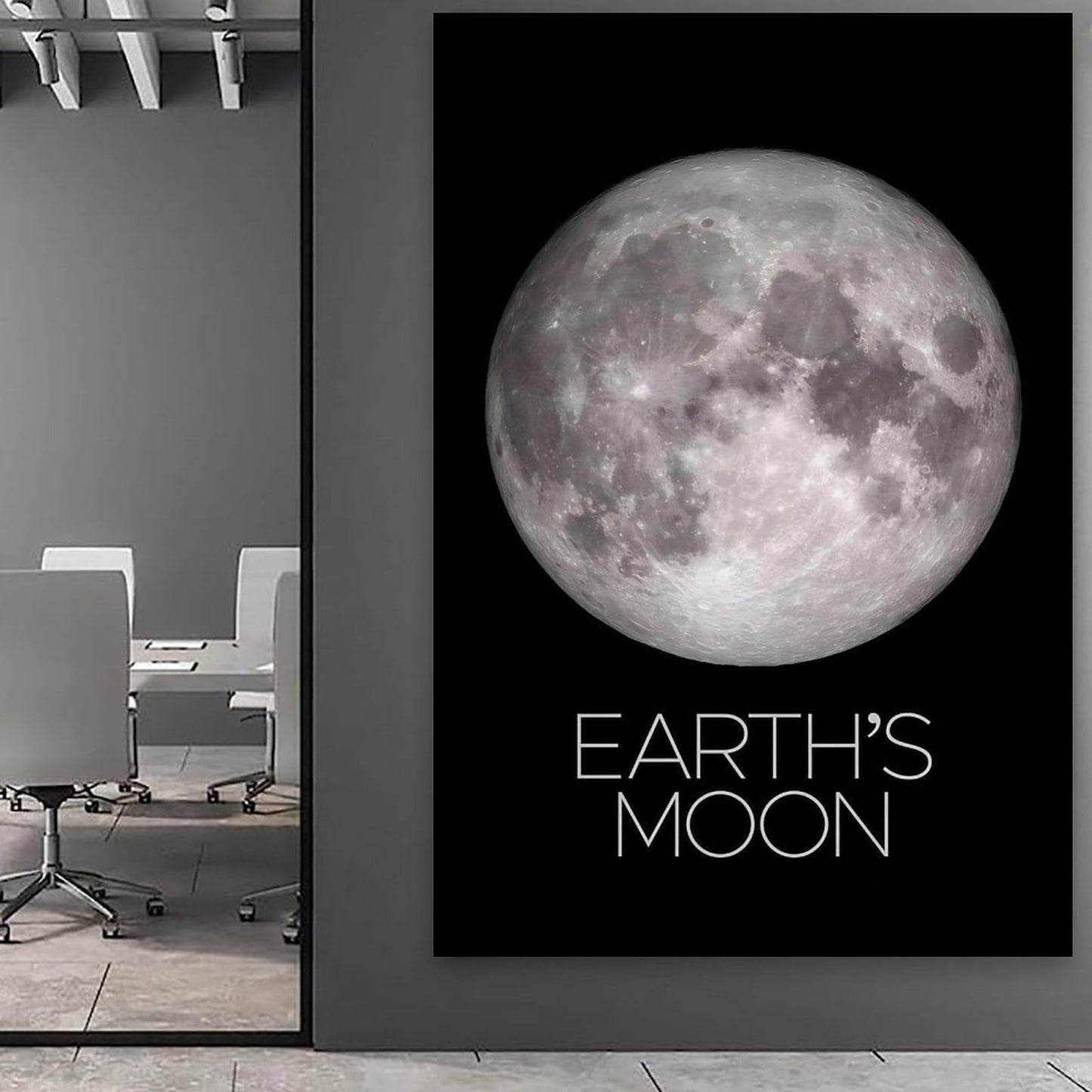Solar System Planets Canvas Wall Art - Moon Planet Space Poster for Kids Room Bedroom Classroom, STEM Educational Astronomy Decor, Science Gift for Boys Girls, 16x24 Inch Framed