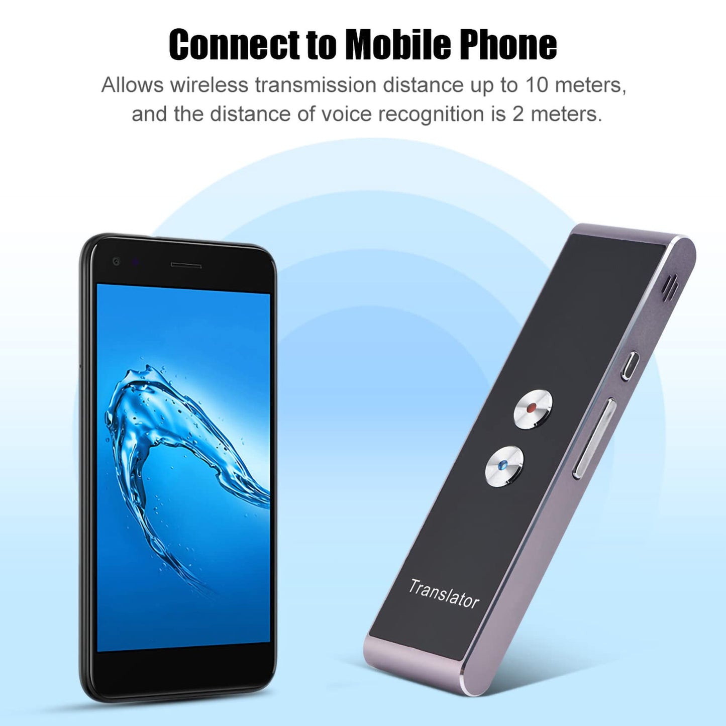 Language Translator Device, Portable Smart Two Way Voice Translator in Real Time, Bluetooth Multi Language Electronic Foreign Language Translators Pocket Translator for Learning