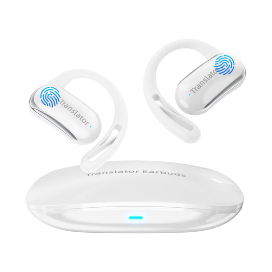 ANFIER AI Translation Earbuds Real-Time 3-in-1 Language Translator Earbuds 144 Languages & Accents,Open-Ear Design Fit iOS & Android for Travel Business Learning(AF56 White Online)