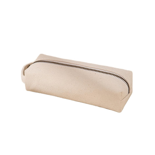 YONBEN Pencil Case Soft Cotton Canvas Pencil Pouch Bag for Easy Carry Stylish and Durable for Pens and Pencils (Beige)