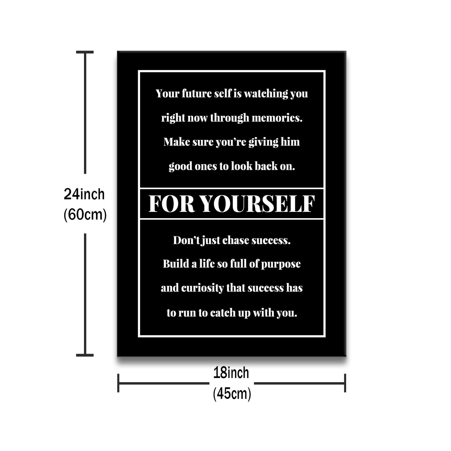 Motivational Canvas Wall Art For Yourself Entrepreneur Quotes Poster Print Inspirational Pictures Painting for Office Class Room School Wall Decoration Stretched and Framed [18''Wx24''H]