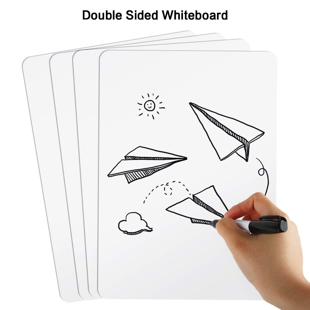 Dry Erase Lapboards, HERKKA 25 Pack Double Sided Dry Erase Lap Boards 9 x 12.5 Inch, 25 Markers, 25 Erasers, Small Dry Erase Boards for Students Classroom Teacher Supplies