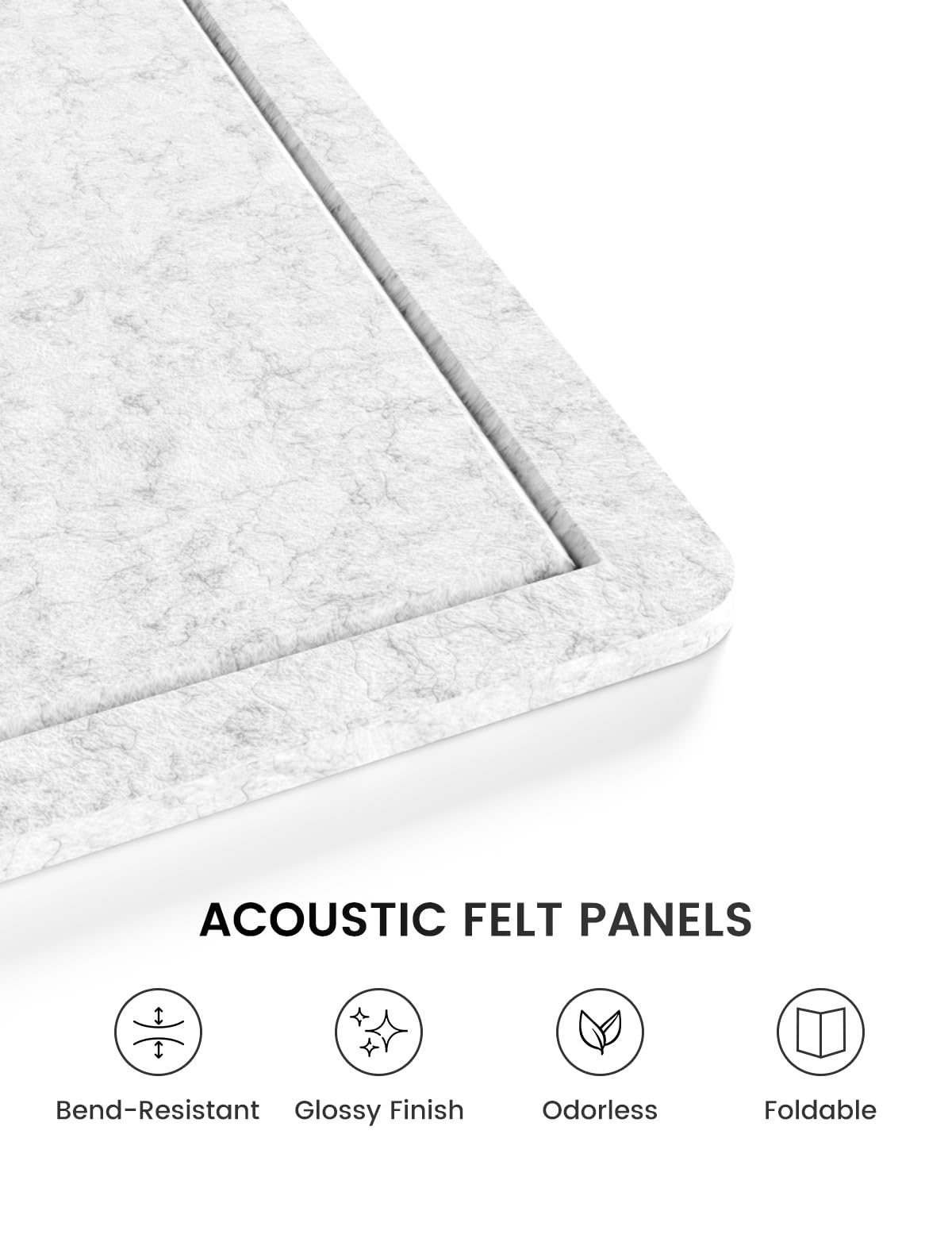 Fluxynara Bulletin Board,35.4" x 23.6" Cork Board Alternative with 12 Safe Removable Adhesive Tabs, Foldable Felt Pin Board for Home Office, Classroom, Bedroom,Entryway for Walls—Light Gray