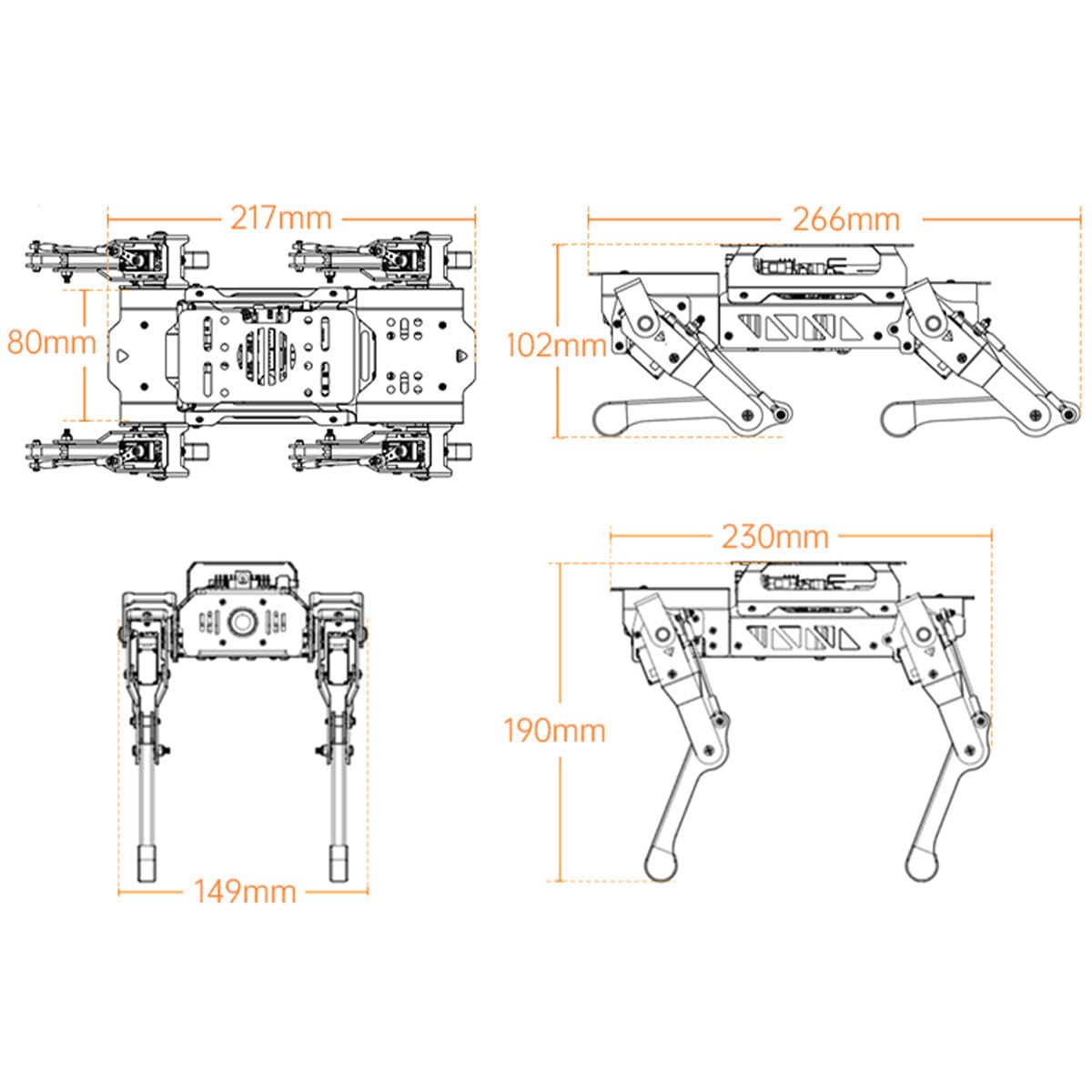 PuppyPi Robot Dog with ChatGPT Large AI Models AI Embodied Intelligence ROS Robotic Dog Vision Scene Voice Understanding SLAM Mapping Navigation Bionic Quadruped Robot, Pro Kit & RaspberryPi5 4GB