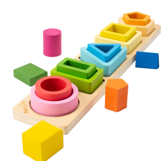 Symdiro Montessori Toys for 1 2 3 Year Old Boys Girls-Wooden Sorting & Stacking Toys for Baby Toddlers,Educational Shape Color Sorter Preschool Kids Gifts…
