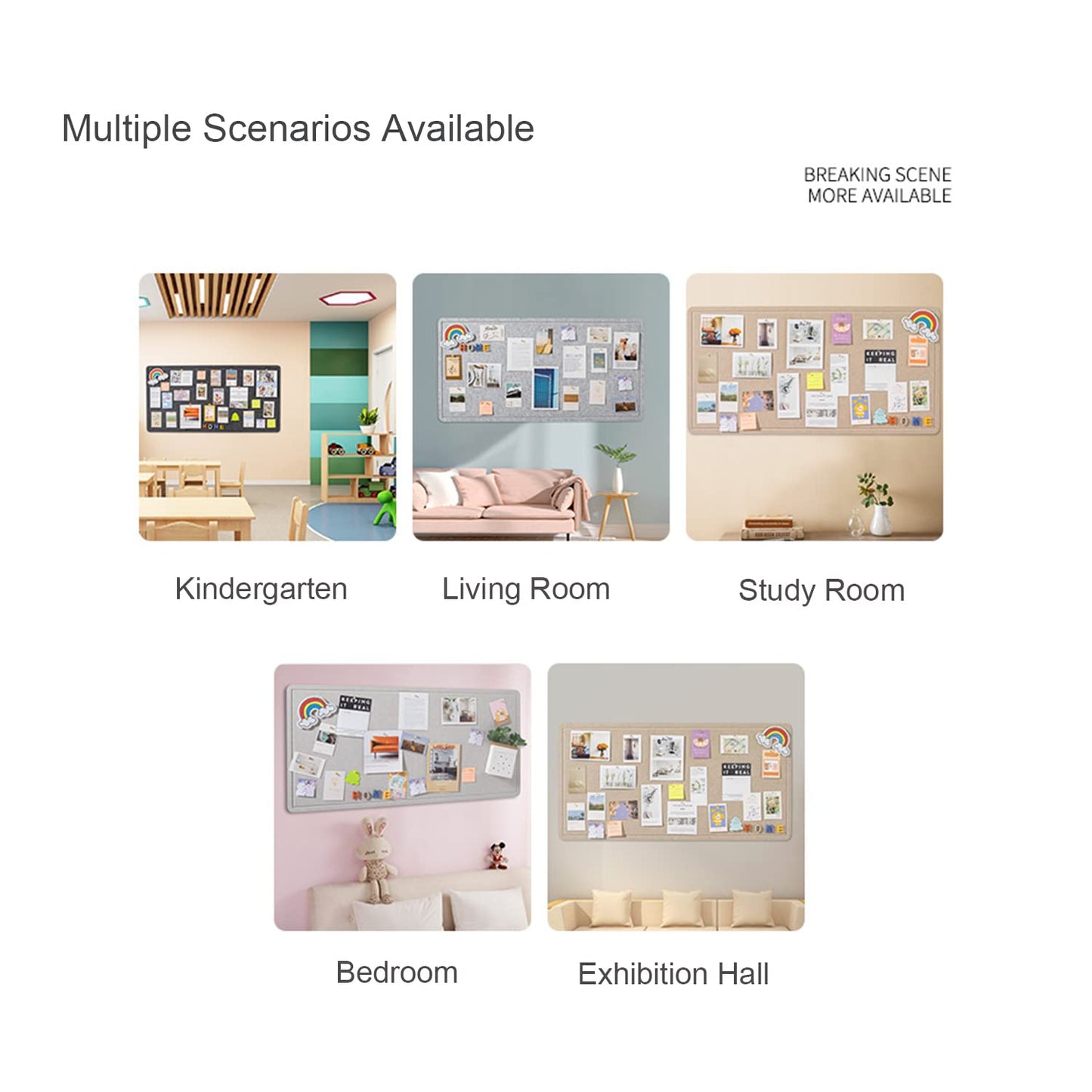 Large Bulletin Board, Foldable 60x36 Inches Cork Board Alternative, Large Felt Board Decorative Pin Board for Wall, Foldable Photo Board Self-Adhesive Vision Board with 36 Pushpins Brown