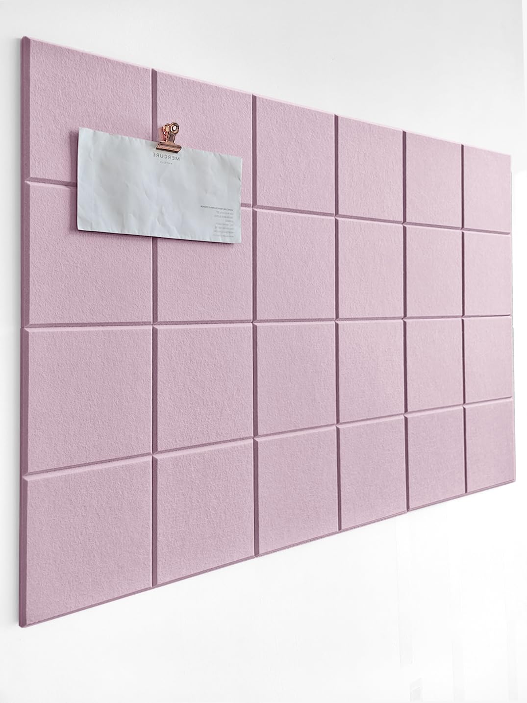 DECORITA Felt Bulletin Board- Cork Board Tiles Alternative - 6 Pack Square Felt Wall Tiles with Safe Removable Adhesive Tabs -