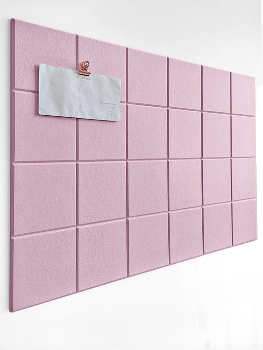 DECORITA Felt Bulletin Board- Cork Board Tiles Alternative - 6 Pack Square Felt Wall Tiles with Safe Removable Adhesive Tabs -