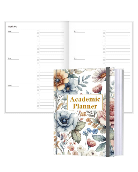 Academic Planner for 2026-2027 or Anytime – 5.8" x 8.5" Undated Weekly Student Planner For Homeschool, High School, College & Nursing Students, 200 Pages, Colorful Large Flower