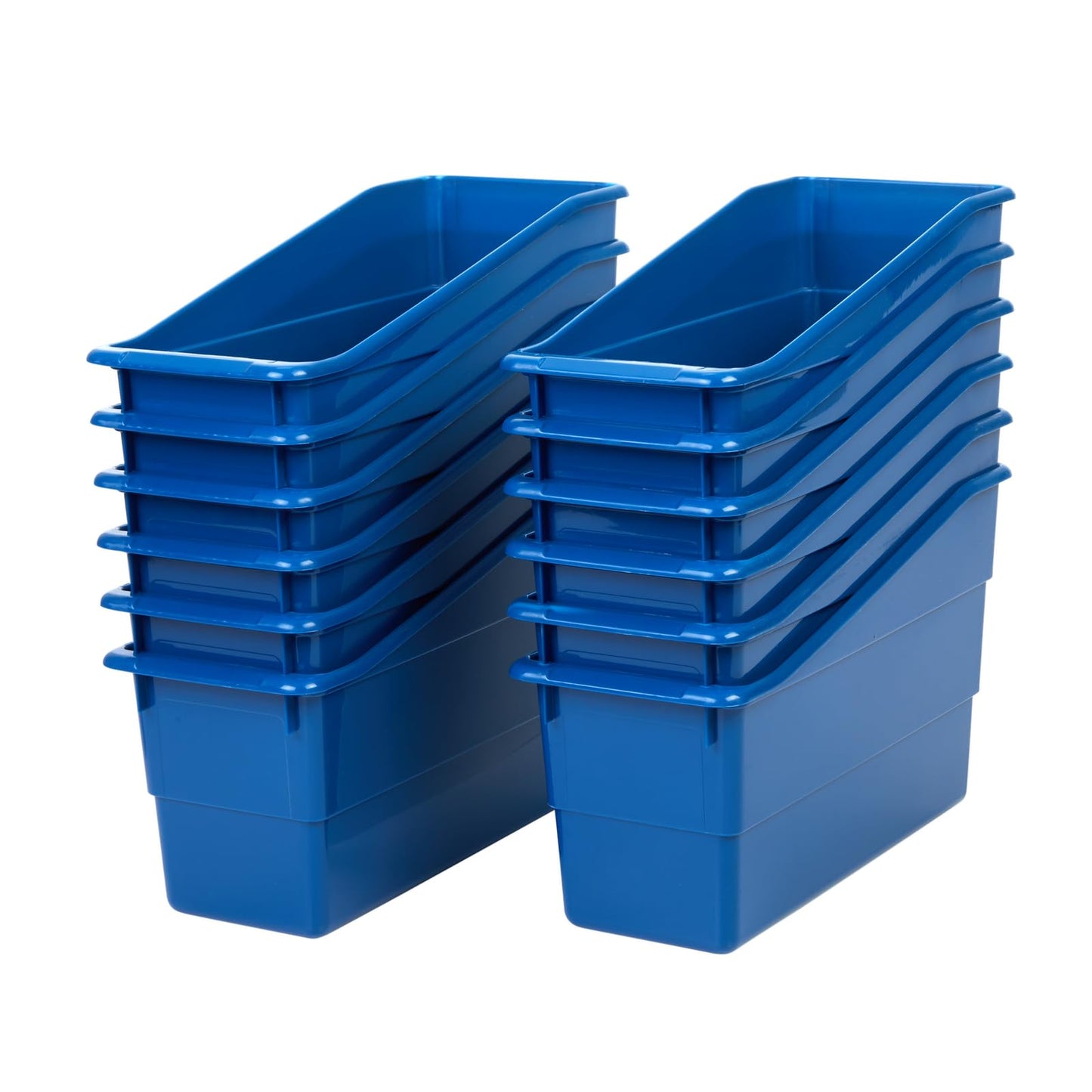 Really Good Stuff Durable Book and Binder Holders 12 Pack, Blue - Ideal for Narrow or Vertical Storage Needs - Book, Magazine, File Folder, and Binder Holders - Classroom Organization Made Easy