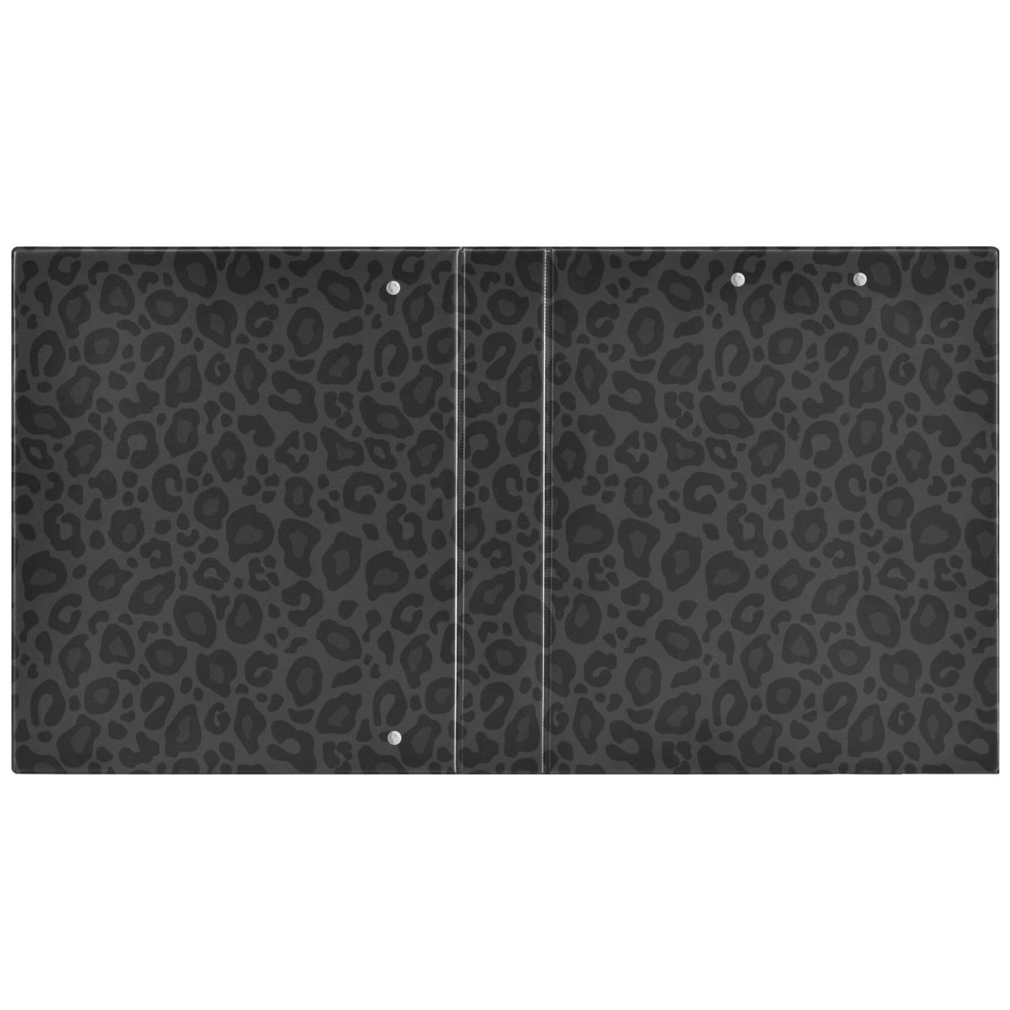 Black Cheetah Round Ring Binders 1.5 Inch Leopard 3 Ring Clipboard Binder for Office School Work Supplies File Folder 200 Sheet Capacity