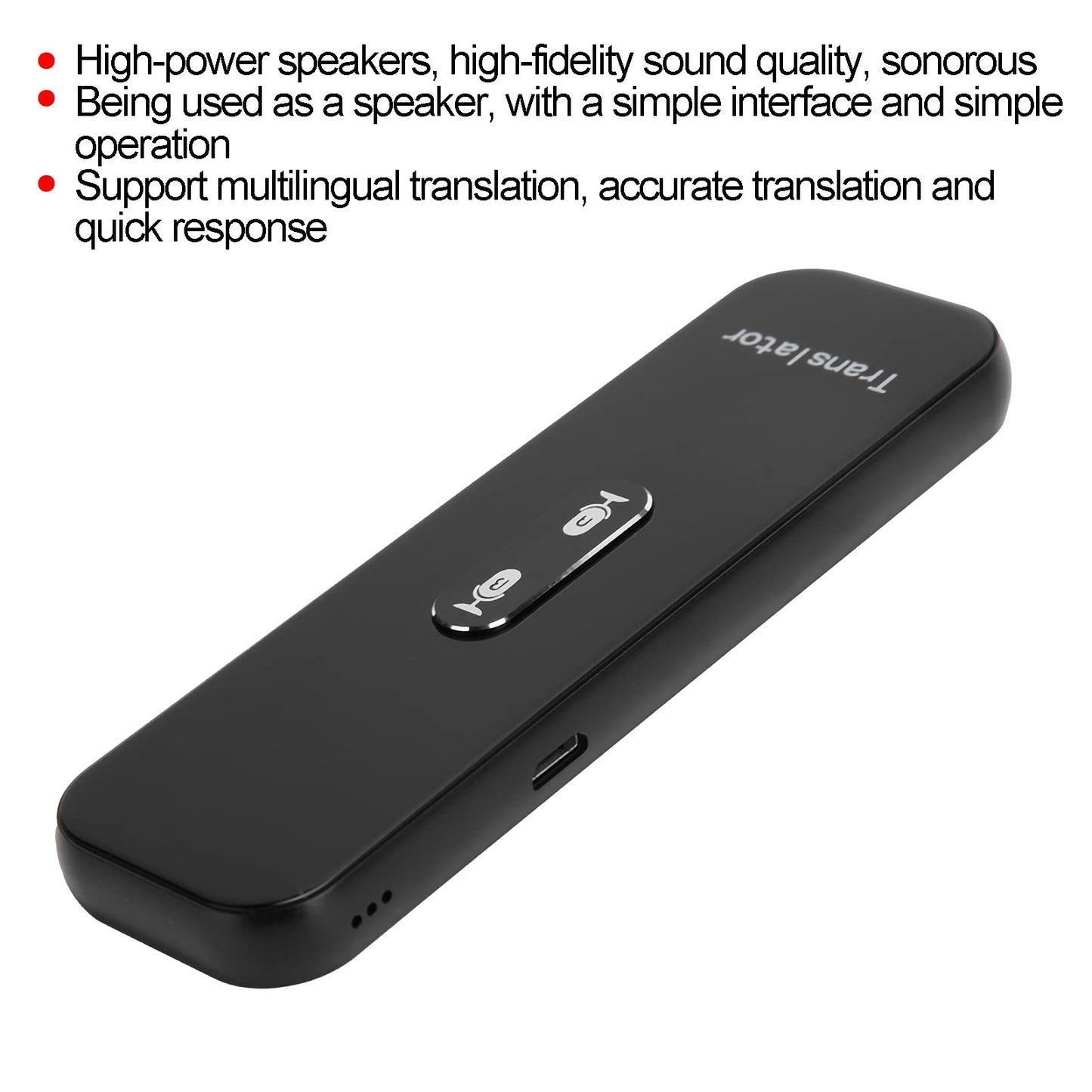 LOCADENCE Language Translator Device, Portable Instant Translator, Translator Intelligent Voice Bt Translator for Travel Business Learning (All Black)