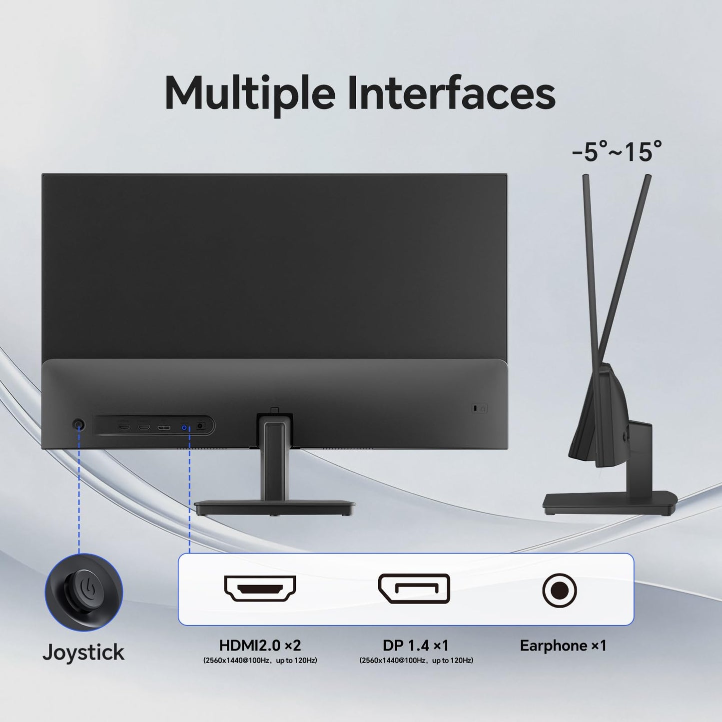 KTC 27 Inch QHD Computer Monitor 100Hz, Up to 120Hz, IPS Panel, 2K 1440P PC Gaming Monitor for Home Office, Adaptive-Sync Support, HDR10, Tilt Adjustable, H27D9