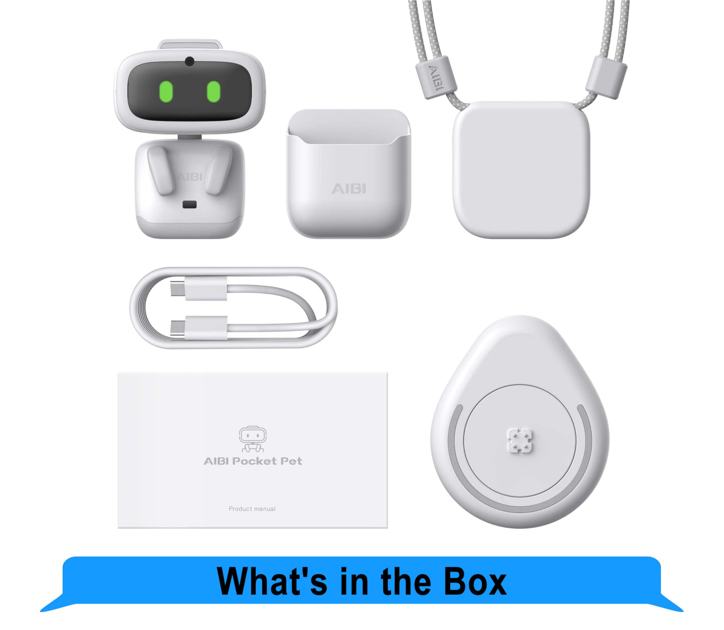 Aibi Pocket Pet - Wearable Robot | ChatGPT Powered AI Companion with Voice Commands, Emotional Interaction, Singing & Dancing | Magnetically Attaches to Anywhere | Ultra Portable