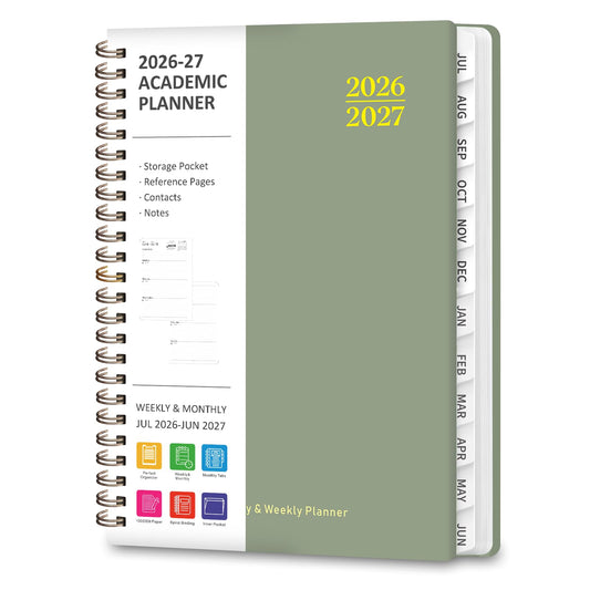 Planner 2026-2027, Academic Weekly and Monthly Calendar Planner, July 2026 - June 2027, Hardcover Planning Agenda Book for Desk Accessories and School Supplies - A5 Size (6.3'' x 8.5'')