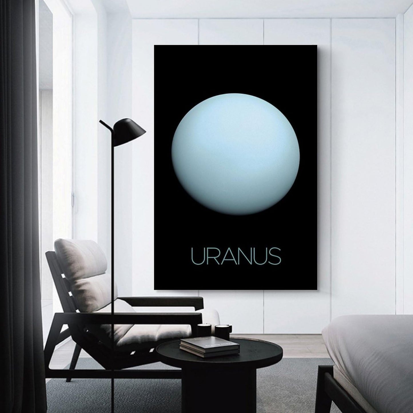 XIAOLOUTINYU Solar System Canvas Wall Art - Uranus Planet Space Poster for Kids Room Bedroom Classroom, STEM Educational Astronomy Decor, Science Gift for Boys Girls Teens, 16x24 Inch Unframed