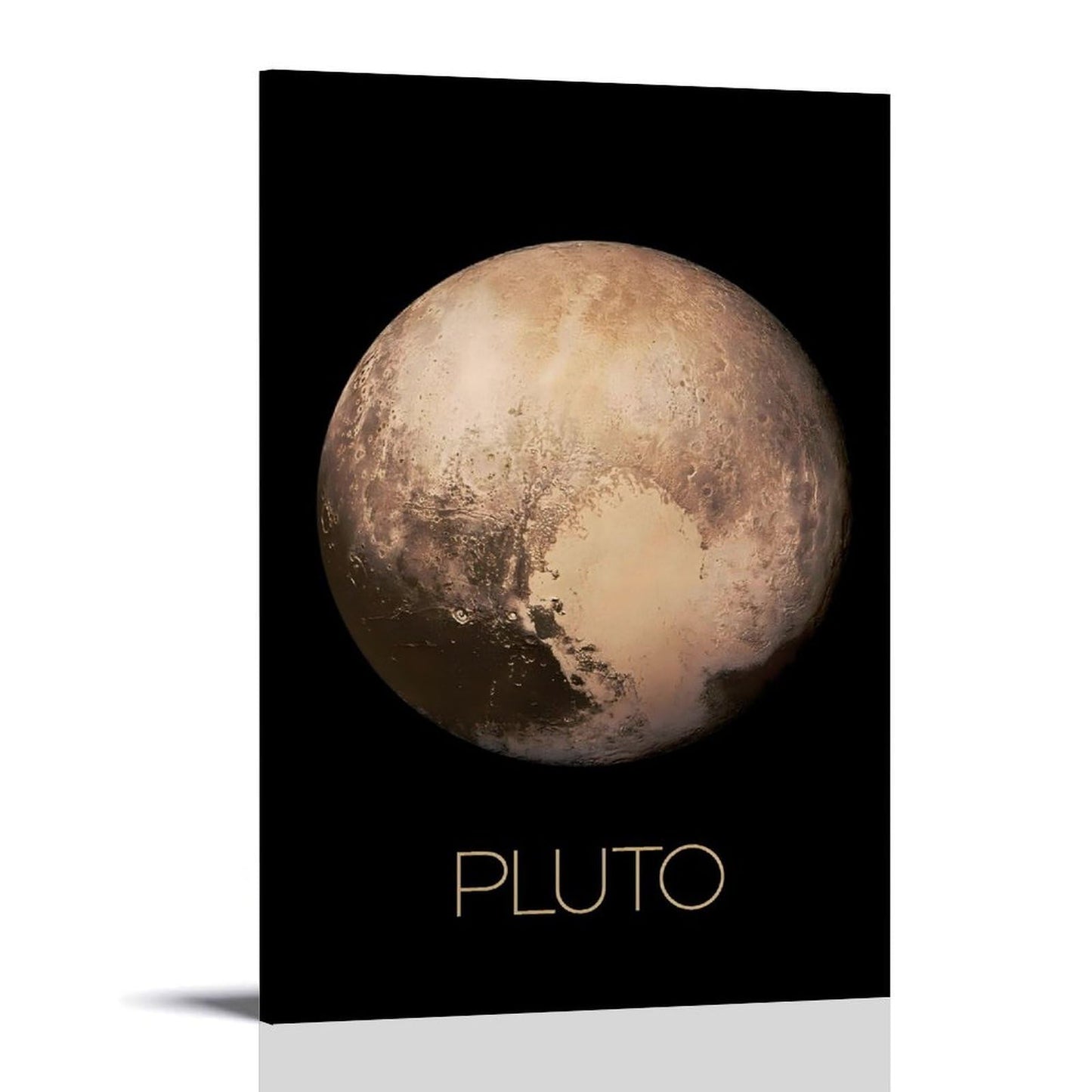 Solar System Planets Canvas Wall Art - Pluto Planet Space Poster for Kids Room Bedroom Classroom, STEM Educational Astronomy Decor, Science Gift for Boys Girls, 16x24 Inch Framed