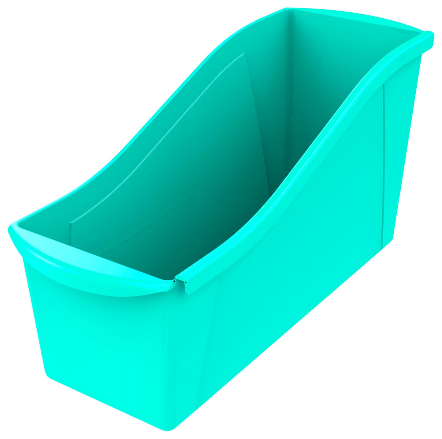Storex Interlocking Book Bin, Large, 14-1/4 x 5-1/4 x 7 Inches, Teal