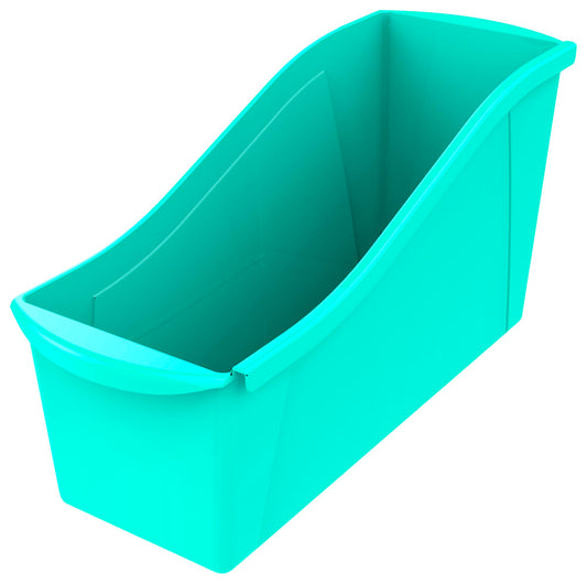 Storex Interlocking Book Bin, Large, 14-1/4 x 5-1/4 x 7 Inches, Teal